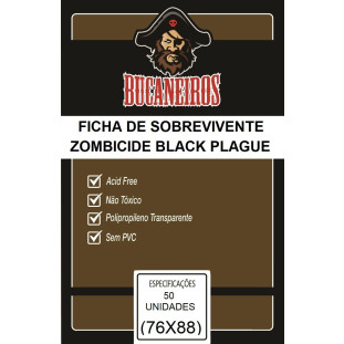 Sleeve Bucaneiros Personagens Zombicide Black Plague e Green Horde (76x88mm)