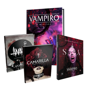 Combo Vampiro: A Máscara - Jogo base + Suplementos: Anarch, Camarilla e Sabá + Brinde